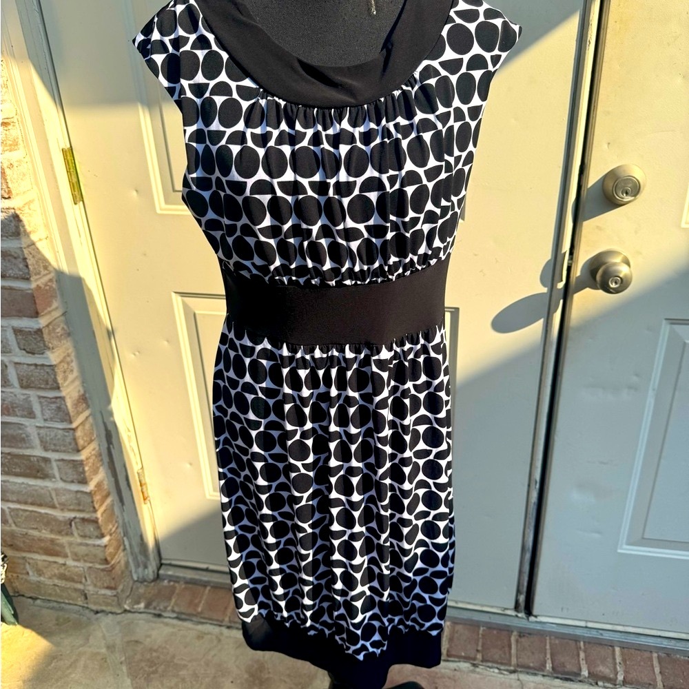 White House Black Market, Black & White, Sleeveless, Dress, Size Large